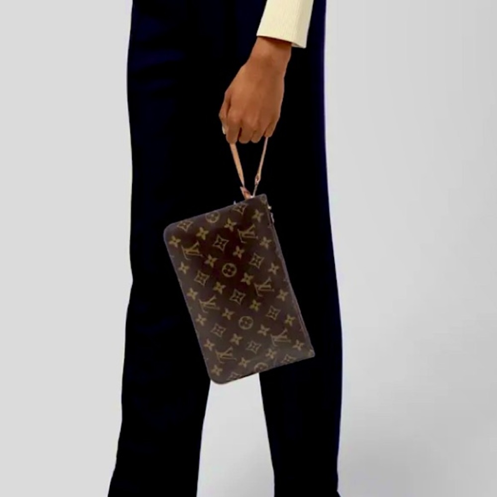 LV Neverfull Monogram Canvas Zipper Pochette Wristlet Pouch *ONLY*